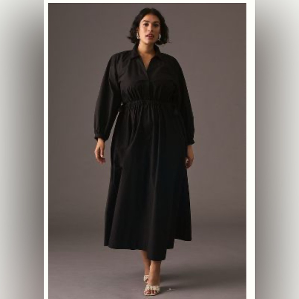 Anthropologie Maeve Black Maxi Dress - Medium Petite